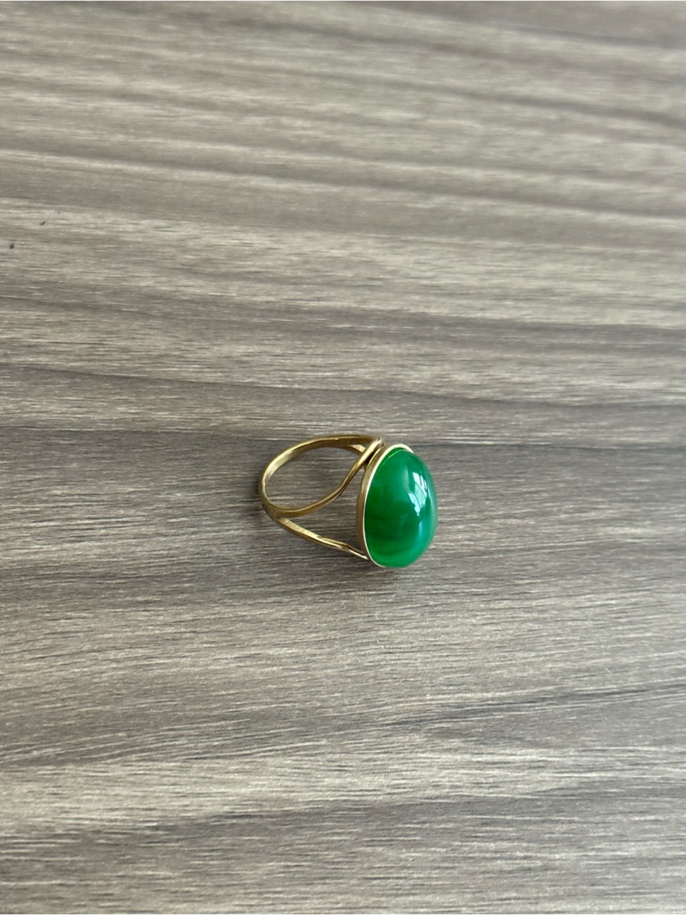 Green stone ring Q1029 - Picture 3 of 5